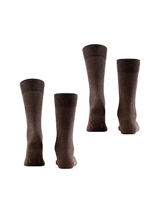 FALKE | Chaussettes lot de 2 "Happy" (gris clair chiné) | braun